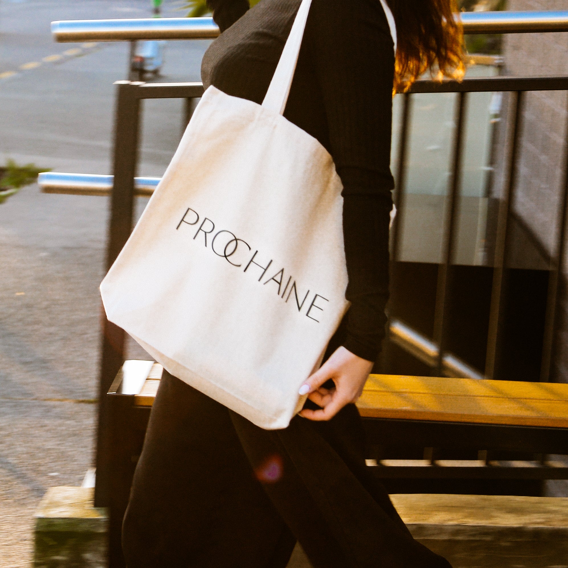 Prochaine collagen branded tote bag